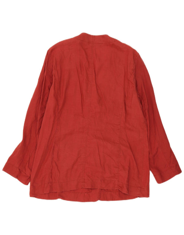 Laura Ashley Damen 4-Knopf-Blazerjacke, UK 14, großes rotes Leinen