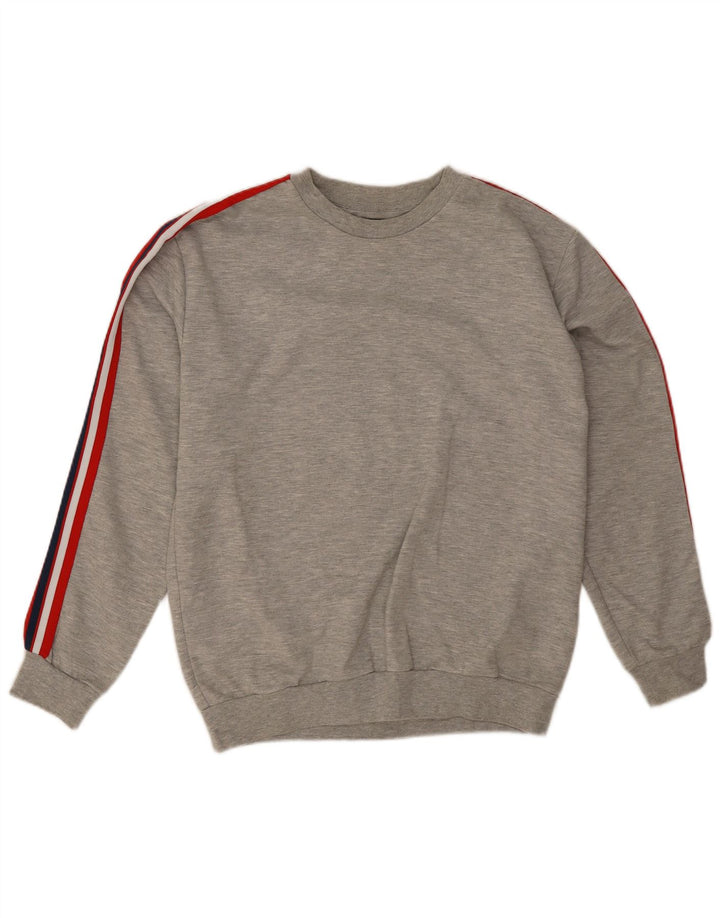 Zara Herren-Sweatshirt-Pullover aus mittelgrau meliertem Polyester