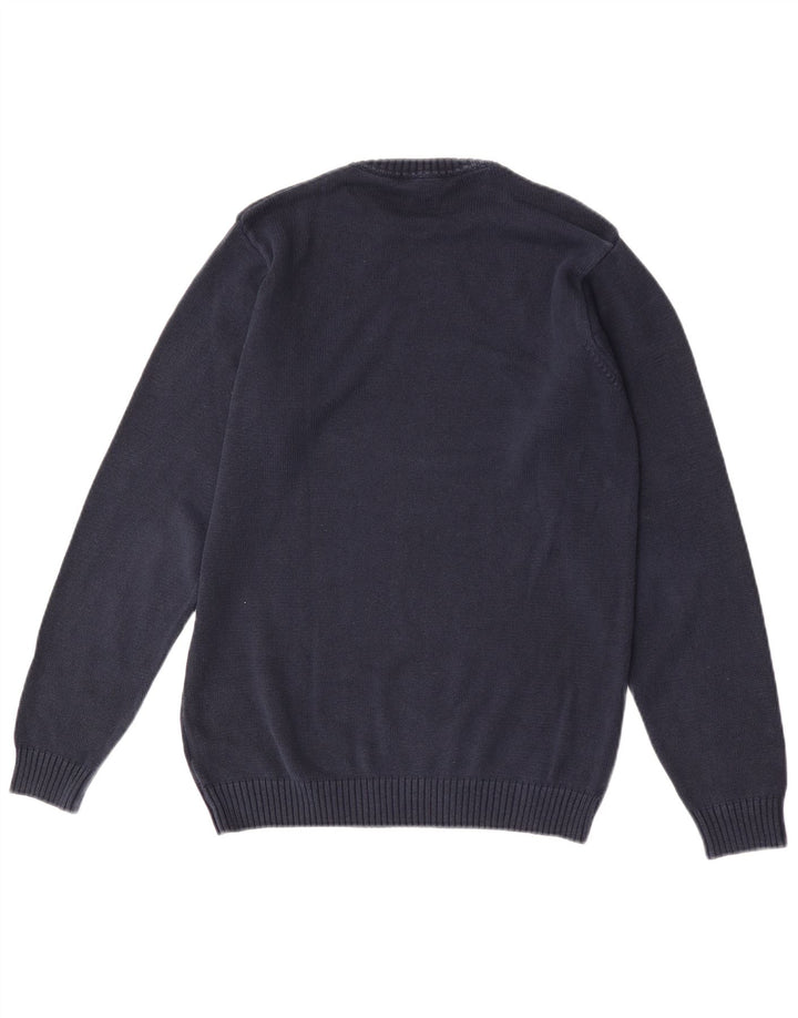 Gant Herren-Pullover mit Rundhalsausschnitt, mittlere marineblaue Baumwolle