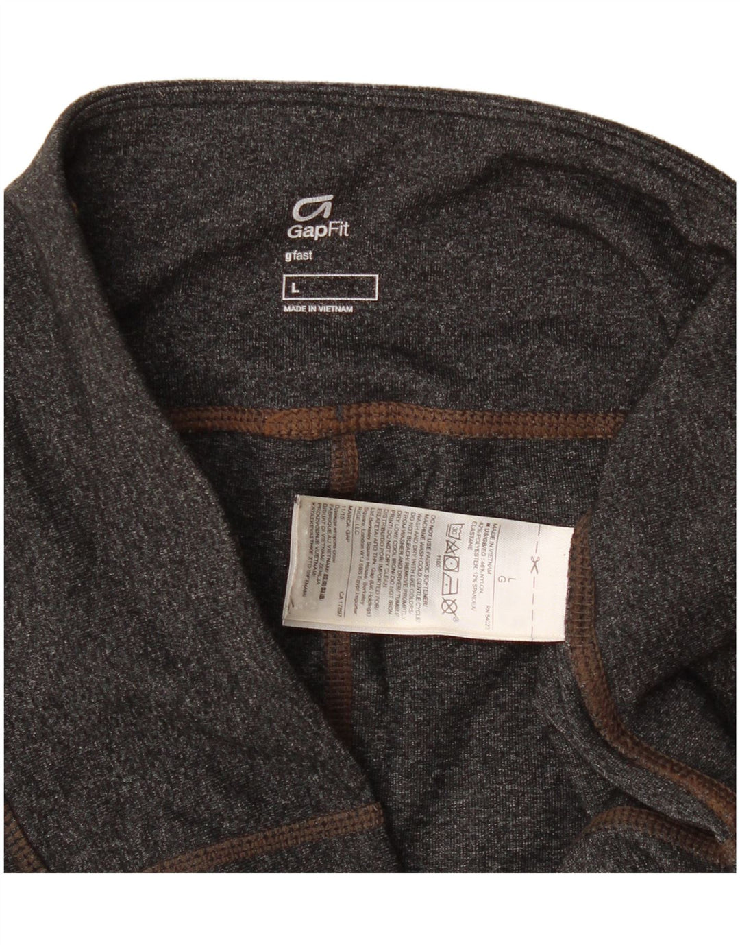 Gap Damen Leggings UK 14 Large Grau meliertes Nylon