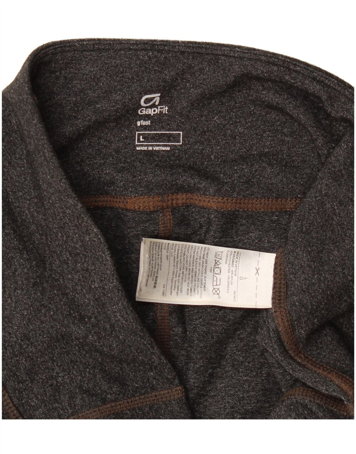 Gap Damen Leggings UK 14 Large Grau meliertes Nylon