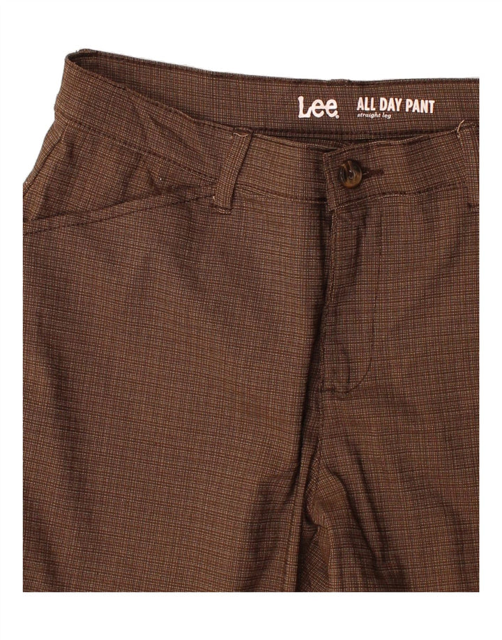 LEE Womens Straight Casual Trousers US 6 Medium W30 L29 Brown Check Vintage Lee and Second-Hand Lee from Messina Hembry 