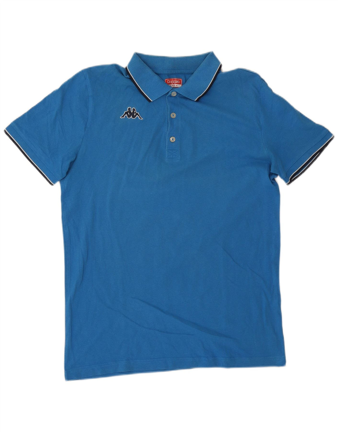 Kappa Herren-Poloshirt, groß, blau gestreift