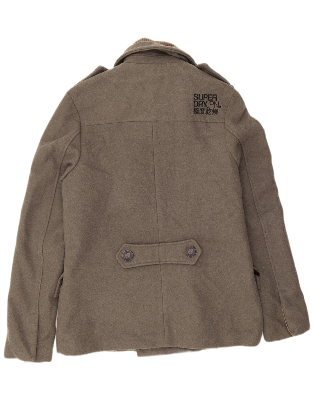 Superdry Herren Pea Coat UK 40 Große graue Wolle
