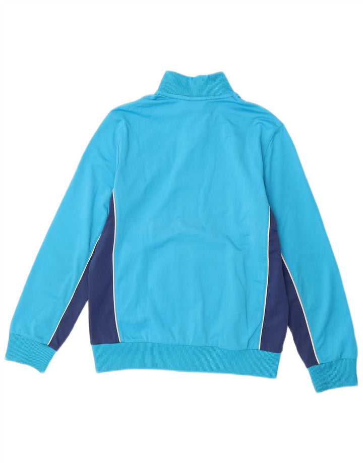 Adidas Jungen-Trainingsanzug-Top-Jacke, 11–12 Jahre, blaues Colourblock-Polyester