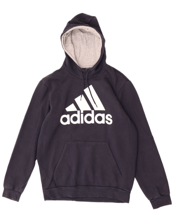 Adidas Herren Graphic Hoodie Pullover UK 44/46 Große marineblaue Baumwolle