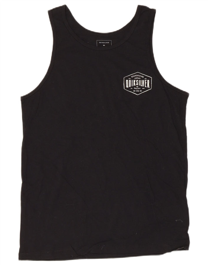 Quiksilver Mens Graphic Vest Top Small Schwarz Baumwolle