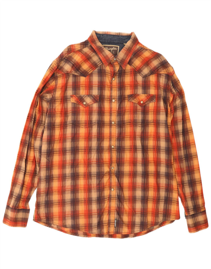Wrangler Herren Retro-Hemd 2XL, braun karierte Baumwolle