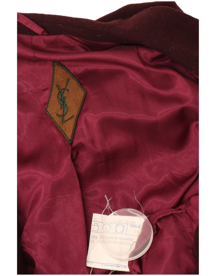 Yves Saint Laurent Herren 2-Knopf-Blazerjacke IT 54 2XL Burgunderrote Wolle