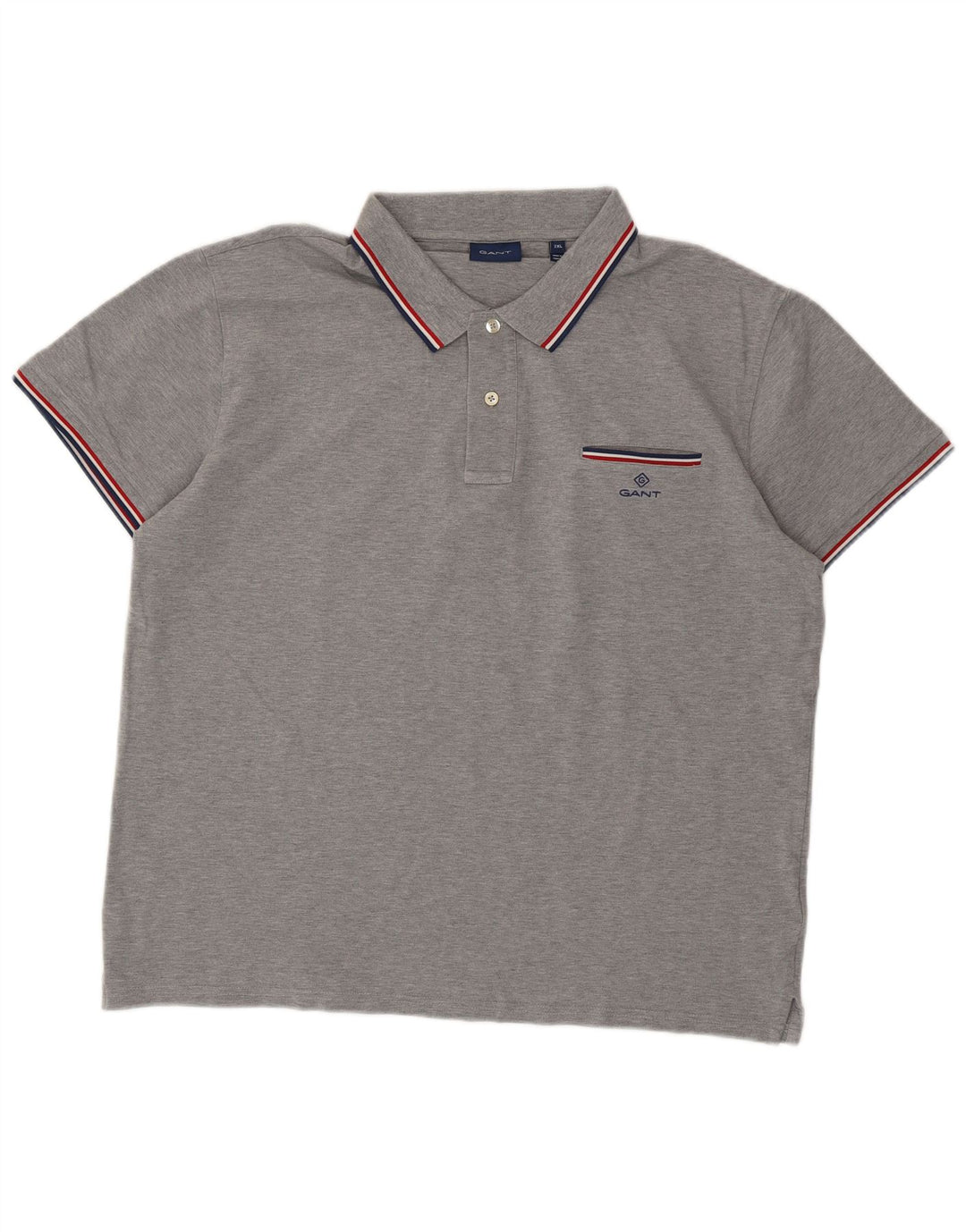 Gant Herren Poloshirt 2XL Grau Baumwolle