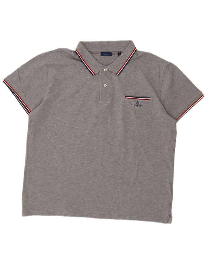 Gant Herren Poloshirt 2XL Grau Baumwolle