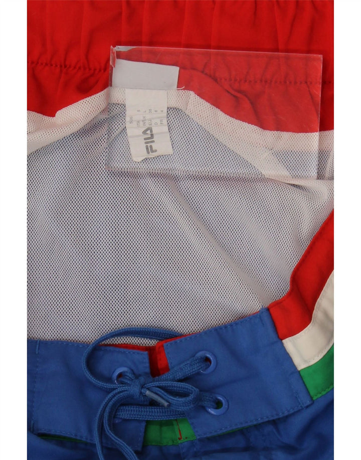 Fila Herren-Badeshorts, groß, blaues Farbblock-Polyester