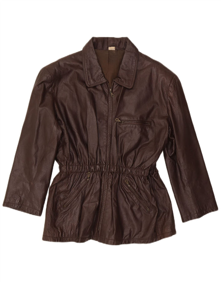 Vintage Damen Lederjacke UK 20 2XL Braun