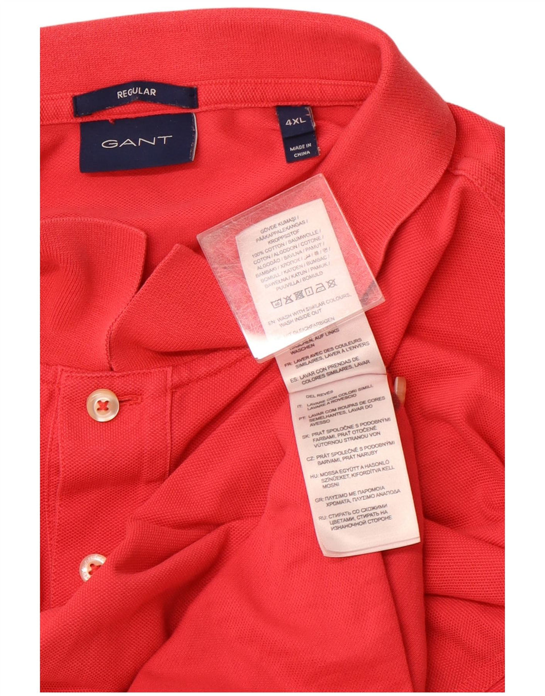 GANT Herren Regular Poloshirt 4XL Rote Baumwolle