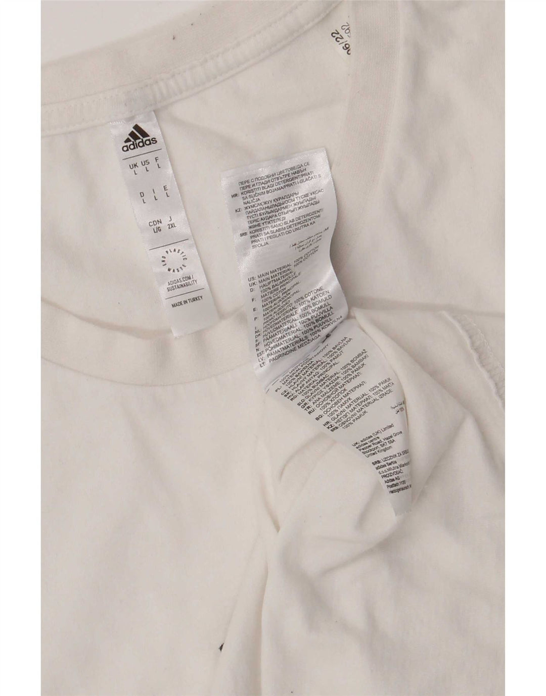 Adidas Herren T-Shirt mit Grafik, groß, aus weißer Baumwolle