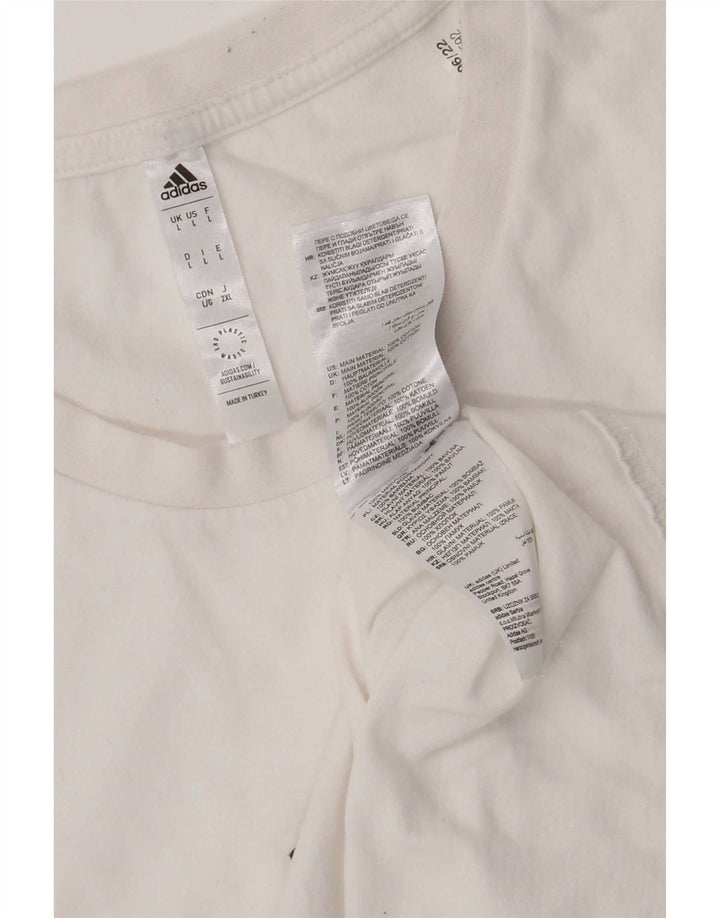 Adidas Herren T-Shirt mit Grafik, groß, aus weißer Baumwolle