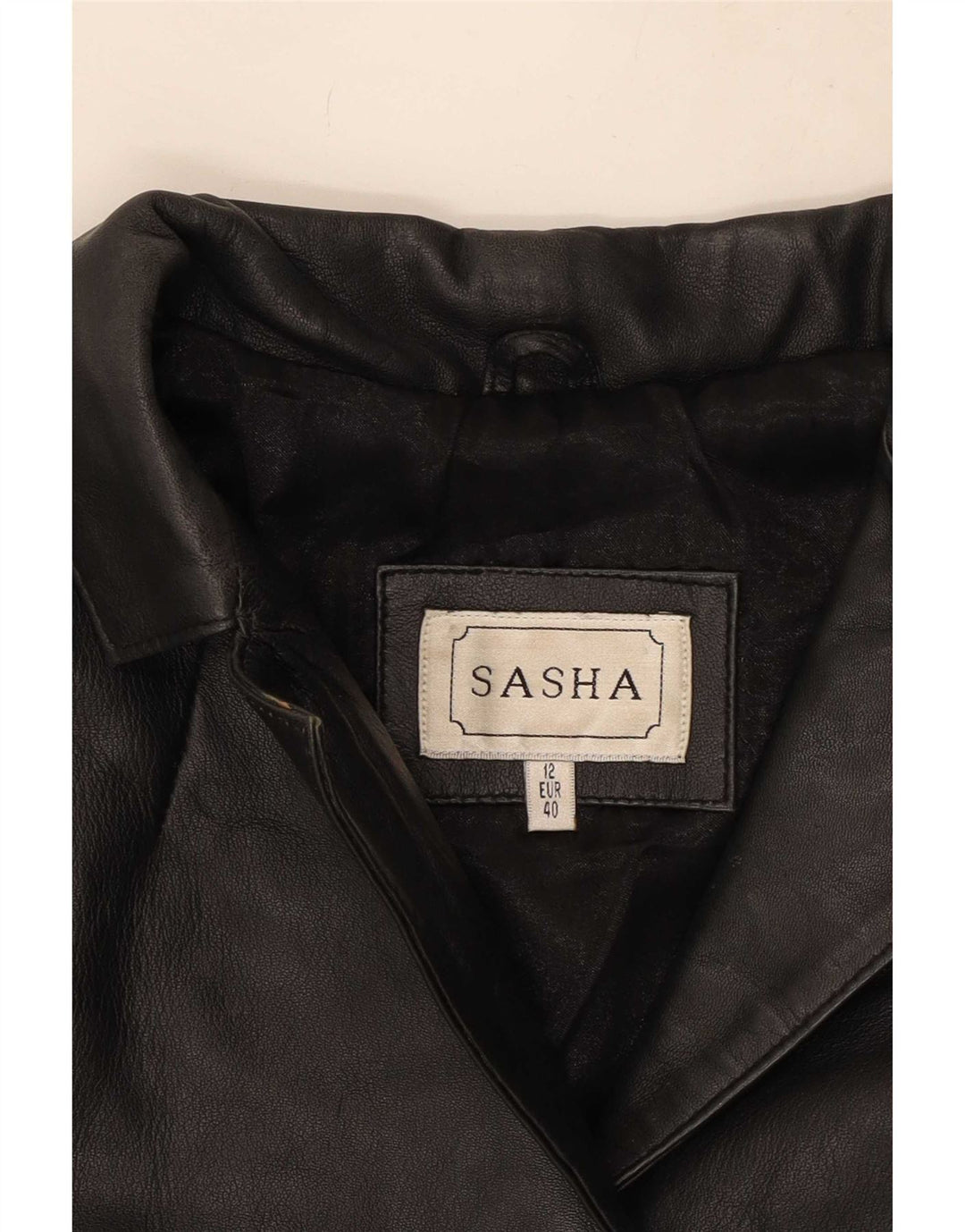 Sasha Damen Lederjacke UK 12 Medium Schwarz
