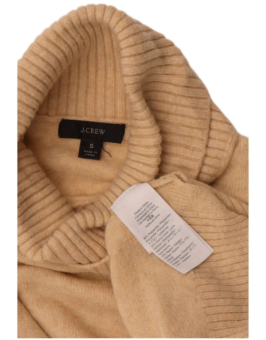 J. CREW Damen-Pullover mit Rollkragen, übergroß, Gr. 10, Beige