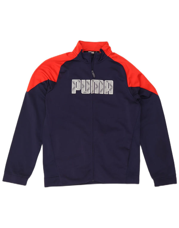 Puma Jungen Grafik-Trainingsanzug-Top-Jacke, 15–16 Jahre, Marineblau, Farbblock