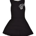 DESIGUAL Womens Sleeveless A-Line Dress UK 8  Small Black Floral | Vintage Desigual | Thrift | Second-Hand Desigual | Used Clothing | Messina Hembry 