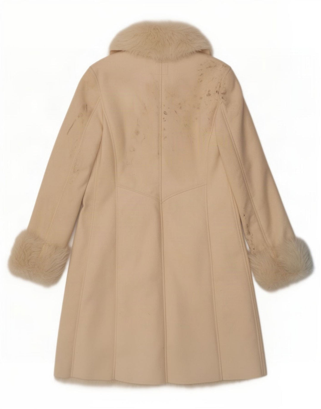 Esprit Damen Sherpa Mantel UK 18 XL Beige Polyester
