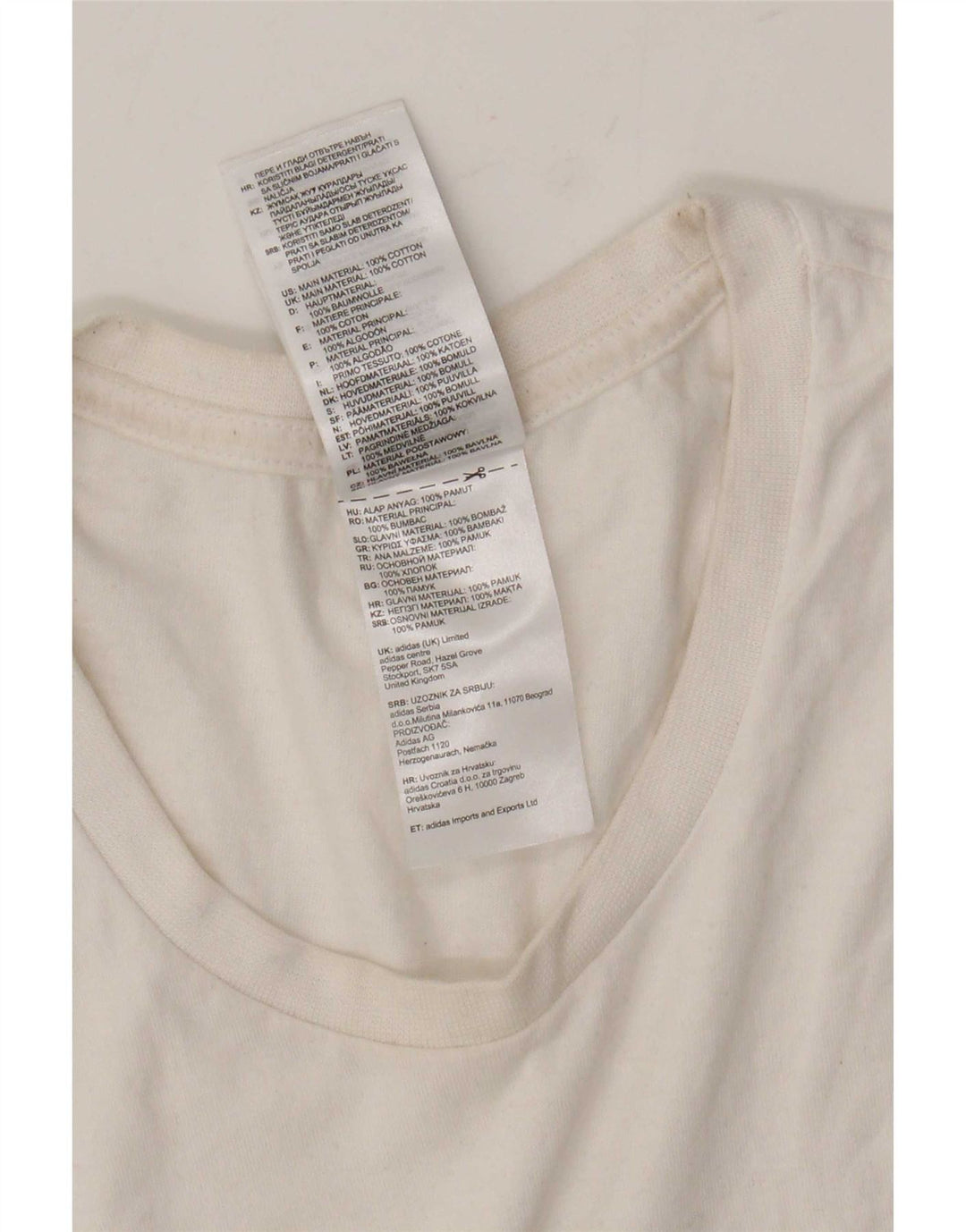 Adidas Herren Grafik-T-Shirt-Oberteil aus mittelweißer Baumwolle