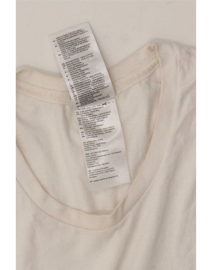 Adidas Herren Grafik-T-Shirt-Oberteil aus mittelweißer Baumwolle
