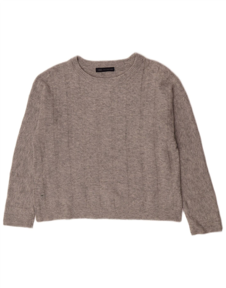 Marks & Spencer Damen-Pullover, übergroß, U-Boot-Ausschnitt, Gr. 10, Größe S, Grau