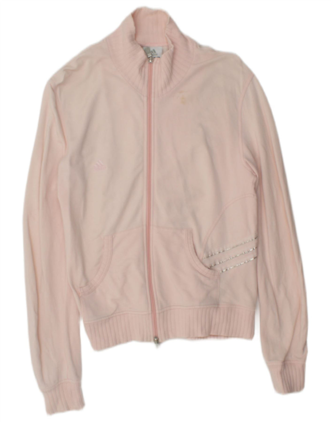 Adidas Damen Trainingsanzug Top Jacke UK 14 Mittelrosa Baumwolle