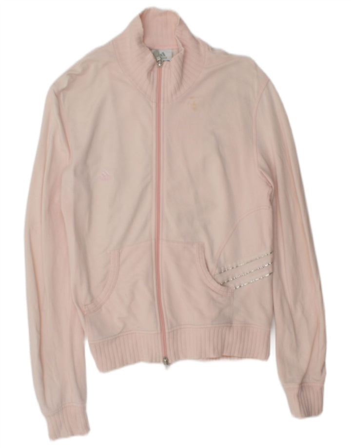 Adidas Damen Trainingsanzug Top Jacke UK 14 Mittelrosa Baumwolle