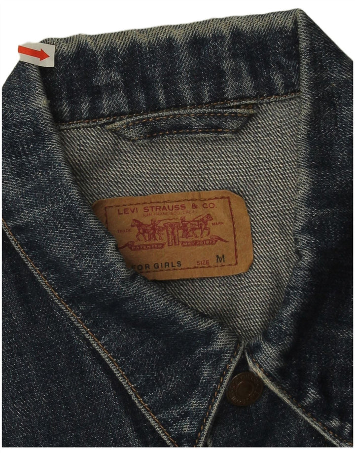 Levi's Jeansjacke für Mädchen, 11–12 Jahre, mittelmarineblaue Baumwolle