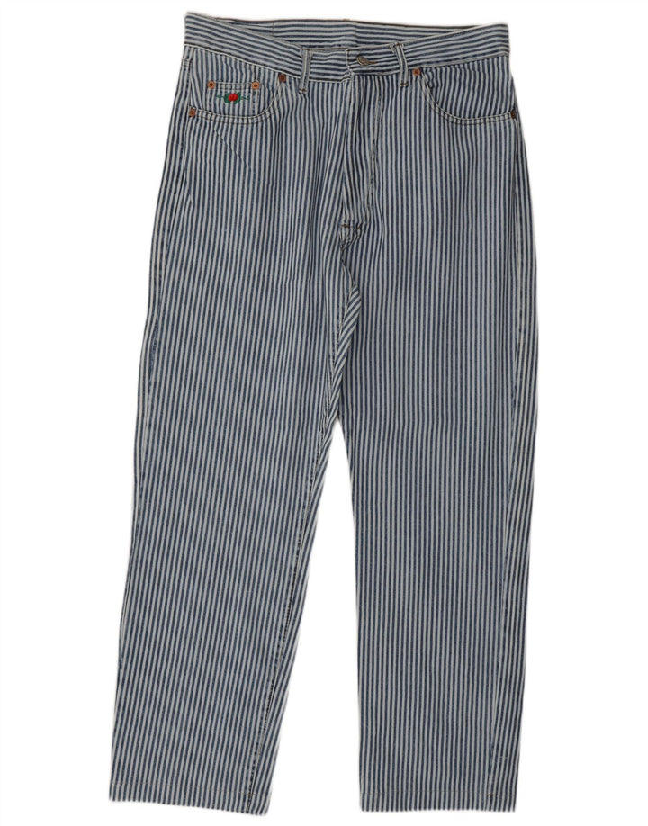 El Charro Damen Straight Jeans W32 L28 Blaue Nadelstreifen