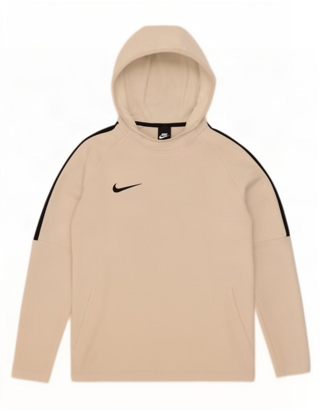 Nike Herren Dri Fit Kapuzenpullover, Größe S, Weiß, Farbblock-Polyester