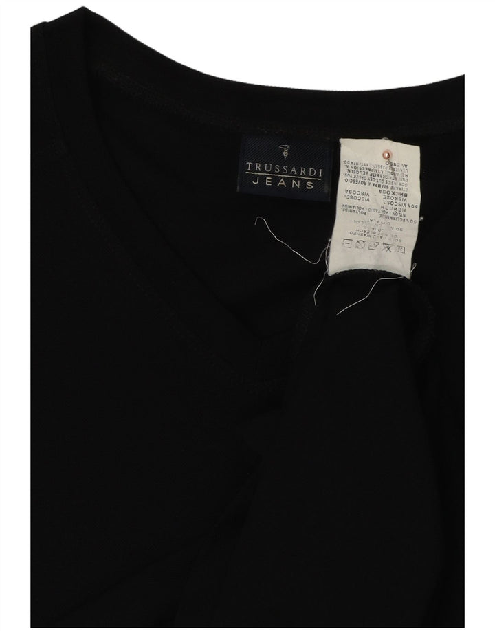 TRUSSARDI JEANS Herren T-Shirt Top Large Schwarz Polyamid