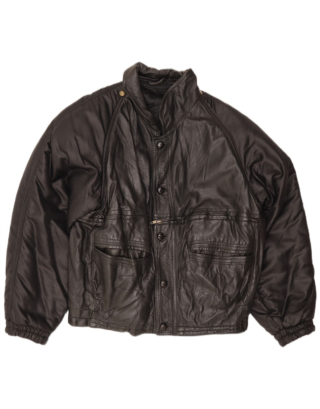 Pollini Herren Lederjacke UK 40 Large Schwarz