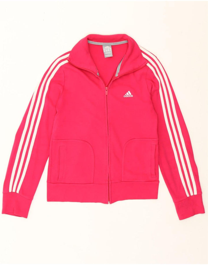 Adidas Damen Trainingsanzug Top Jacke UK 12 Mittelrosa Baumwolle