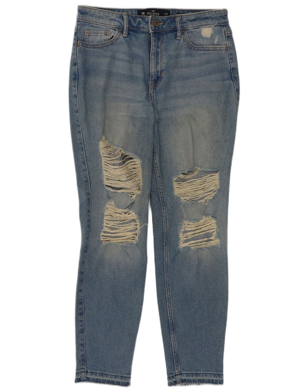 Hollister Damen High Rise Crop Skinny Jeans US 5 Small W27 L26 Blaue Baumwolle