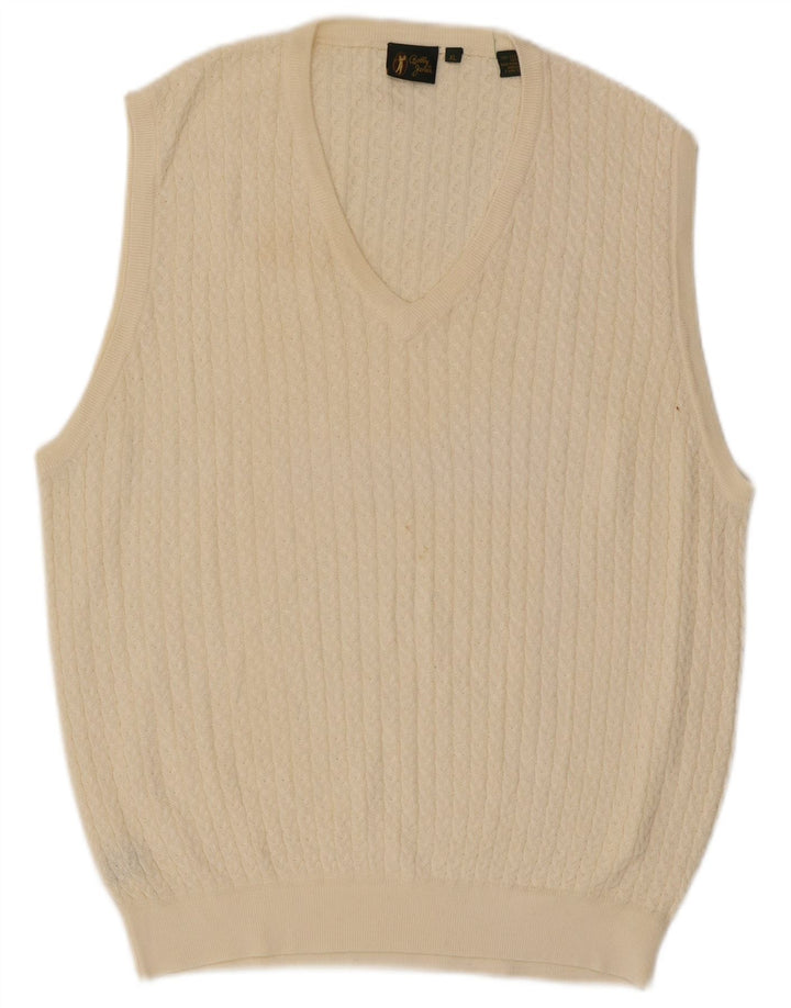 Bobby Jones Herren-Weste-Tanktop XL aus weißer Baumwolle
