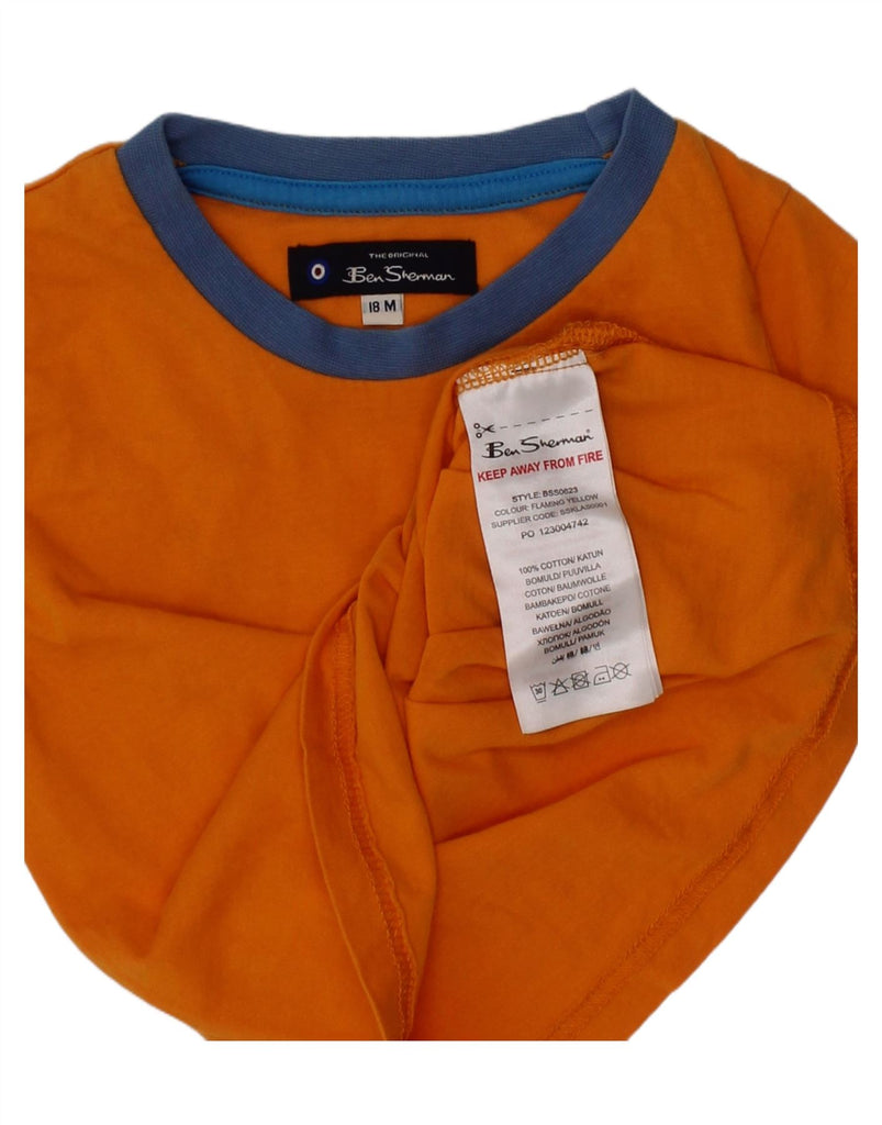 BEN SHERMAN Baby Boys Graphic T-Shirt Top 12-18 Months Orange Cotton Vintage Ben Sherman and Second-Hand Ben Sherman from Messina Hembry 