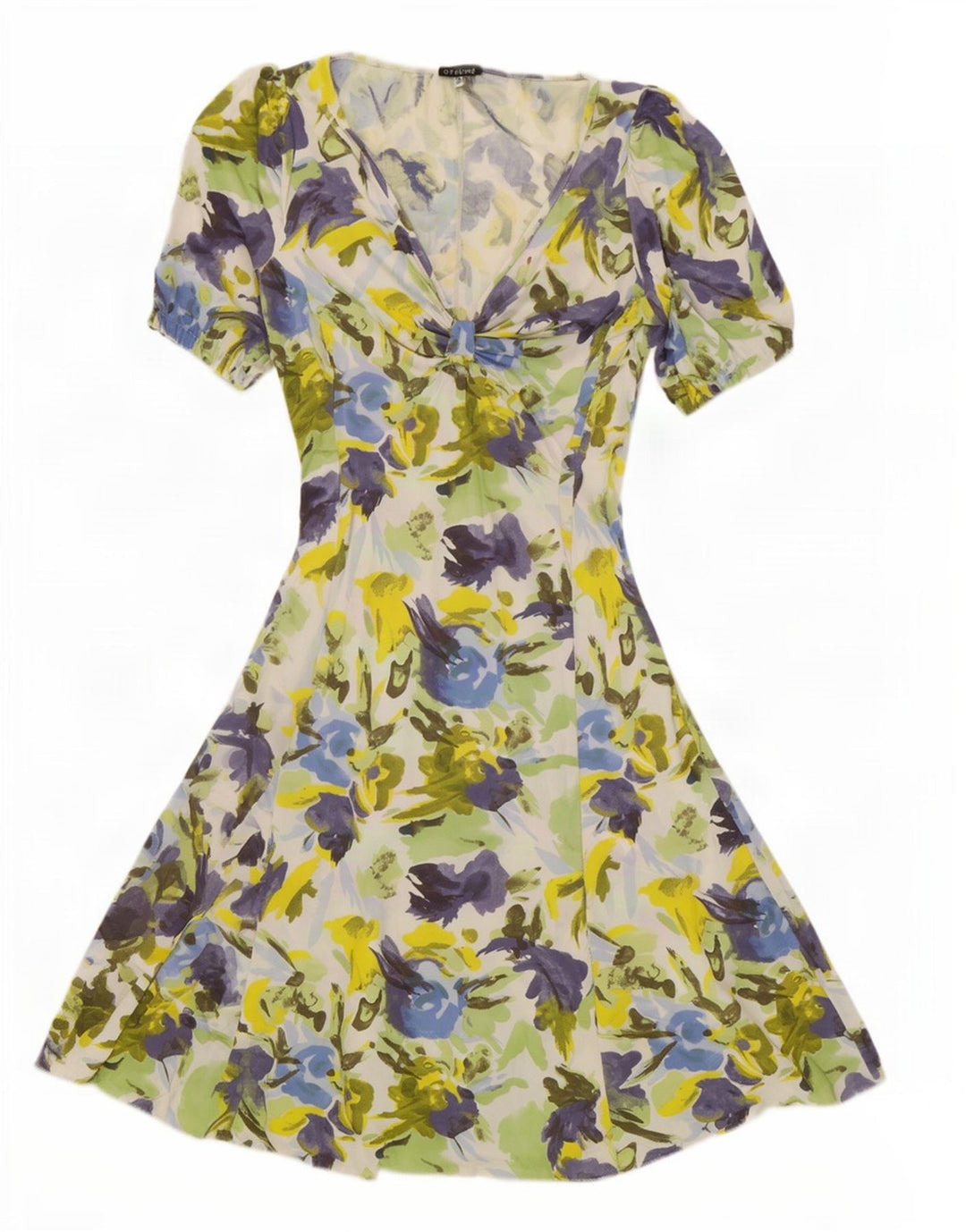 Gianfranco Ferre Damen A-Linien-Kleid IT 40 Kleines mehrfarbiges Blumenmuster