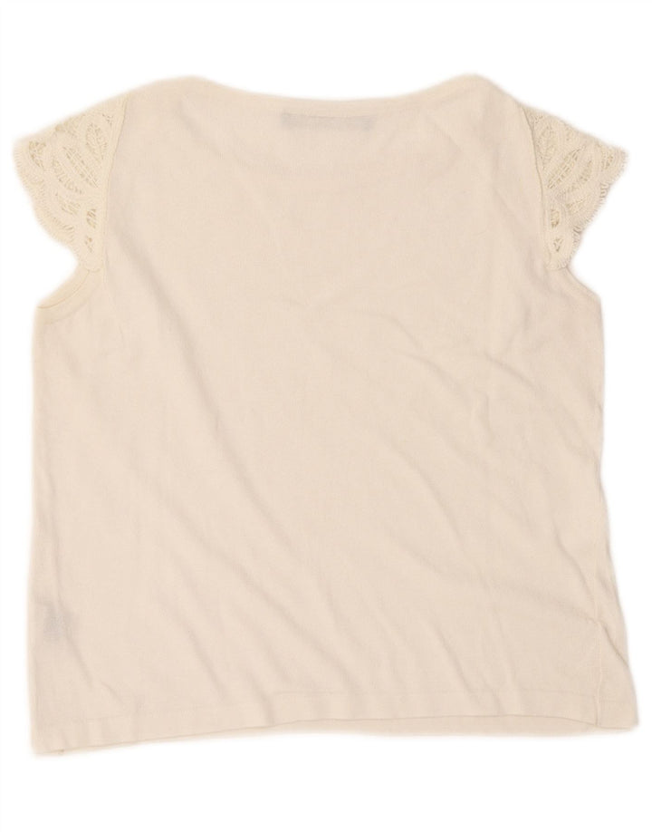 Roccobarocco Damen Crop Bluse Top UK 8 Small Weiß