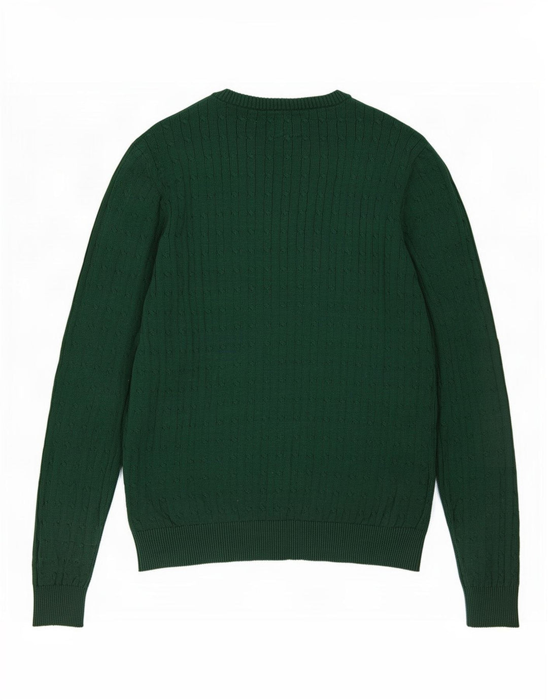 Vintage Herren-Pullover mit Rundhalsausschnitt, mittelgrüne Baumwolle