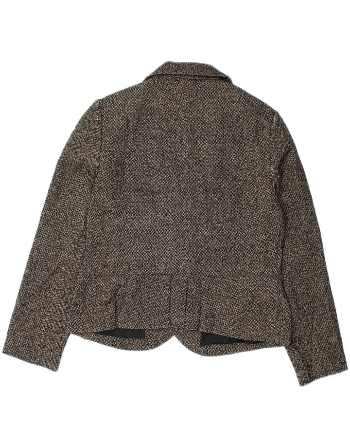 Phase Eight Damen-Blazerjacke mit 3 Knöpfen, UK 16, Größe L, schwarz gesprenkelte Wolle