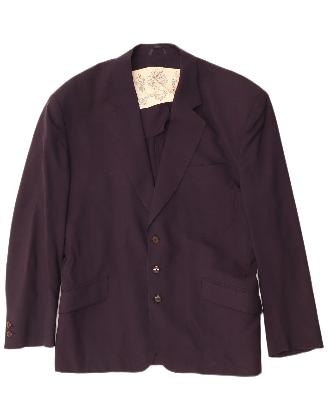 Vintage Herren 3-Knopf-Blazerjacke IT 50 Große marineblaue Wolle