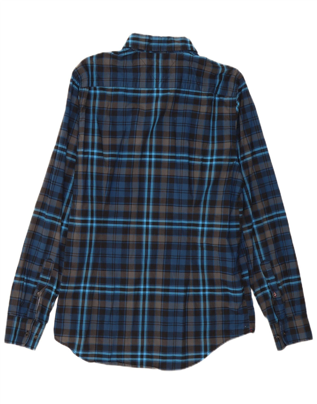 TOMMY HILFIGER Herren-Slim-Fit-Hemd, groß, marineblau, kariert, Baumwolle