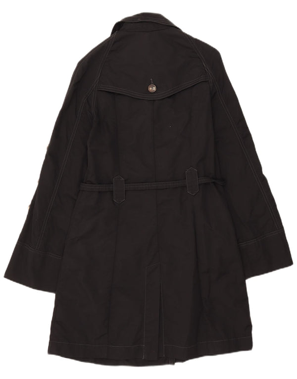 PEPE Jeans Damen Trenchcoat UK 10 Small Schwarz Baumwolle