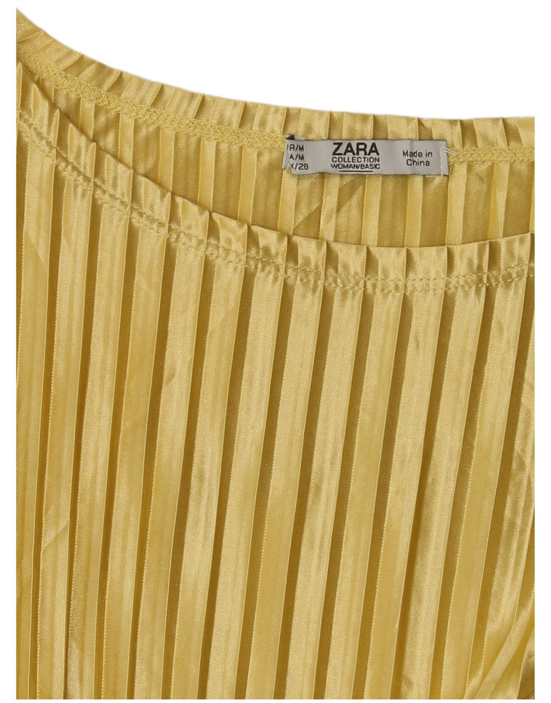 Zara Damen Bluse Top UK 12 Mittelgelb