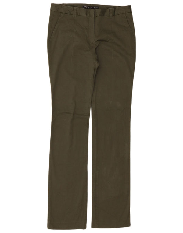 Gerade Chino-Hose für Damen von Zara, EU 36, XS, W26, L32, Khaki, Baumwolle
