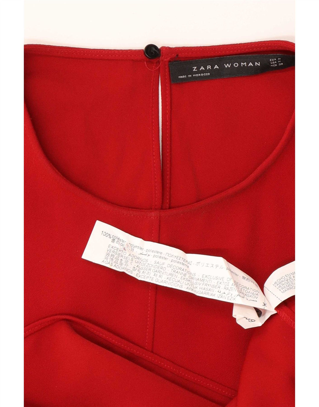 Zara Damen Maxikleid UK 14 Mittelrotes Polyester
