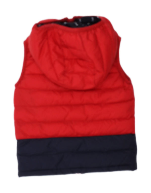 Cesare Paciotti Wattierte Weste für Babys mit Kapuze, 18–24 Monate, rotes Farbblockdesign
